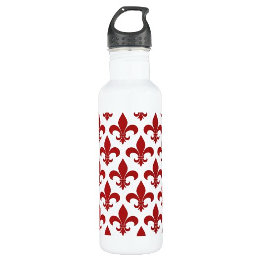 French Fleur de lis Pattern Classic Waterfles (Voorkant)