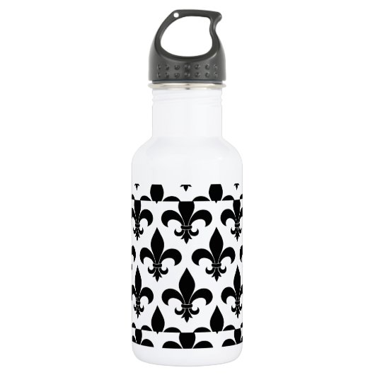 French Fleur de lis Pattern Classic Waterfles (Voorkant)