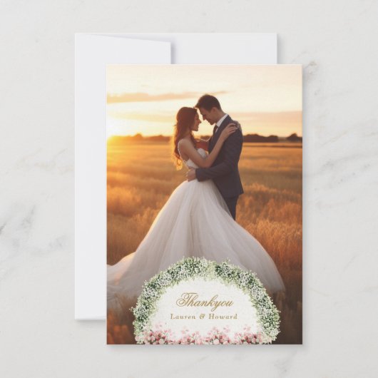 french floral garden chateau wedding bedankkaart (Voorkant)