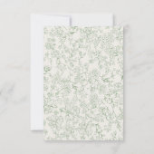French Floral Sage Green Ivory Bridal Shower Kaart (Achterkant)