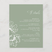 French Floral Sage Green Wedding Details  Informatiekaartje (Voorkant)