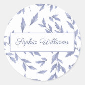 French floral toile blue product label sticker (Voorkant)