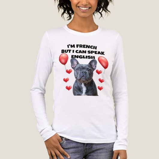 French & Fluent: The Bulldog That Speaks English Tri-Blend Shirt (Voorkant volledig)