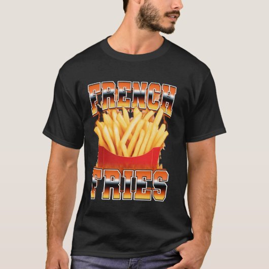 French Fries Aardappel 90s Bootleg Style T-shirt (Voorkant)
