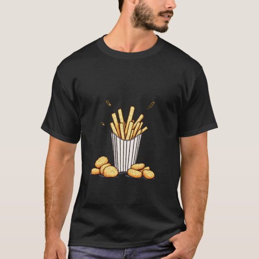 French fries and nuggets T-shirt (Voorkant)