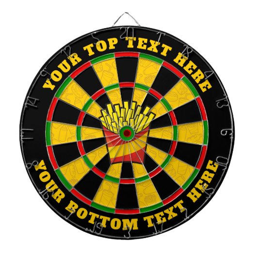 French Fries Dartboard met aangepaste tekst Dartbord (Voorkant)
