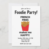 French Fries Fastfood Foodie Party Kaart (Voorkant)