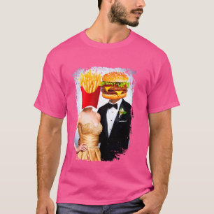 French Fries Hamburger Love Fast Food Grappig Echt T-shirt