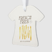 French Fries Love T-Shirt Vorm Ornament (voorkant)