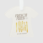 French Fries Love T-Shirt Vorm Ornament (achterkant)