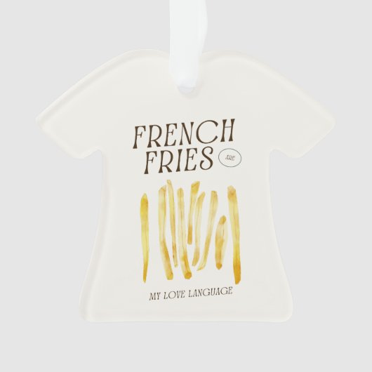 French Fries Love T-Shirt Vorm Ornament (voorkant)