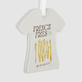 French Fries Love T-Shirt Vorm Ornament (voorkant)