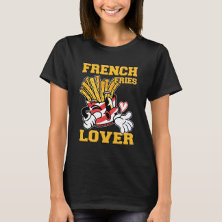 French Fries Lover Women Black T-shirt