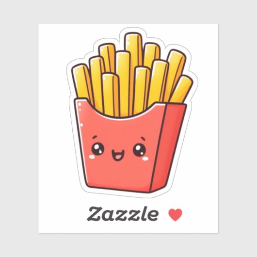 French Fries op maat gesneden vinyl Stickers (Vel)
