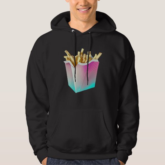French Fries Vaporwave Retrowave Aesthetic Hoodie (Voorkant)