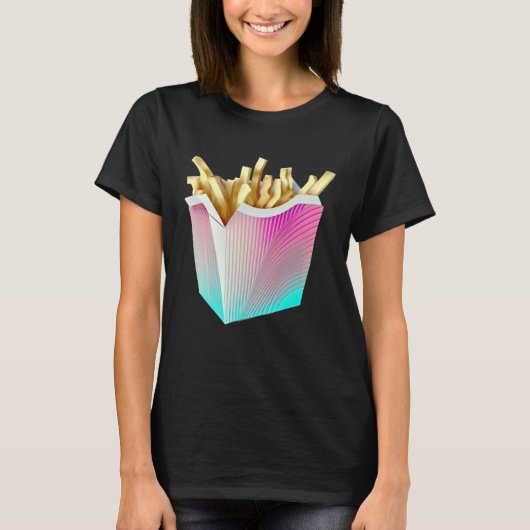 French Fries Vaporwave Retrowave Aesthetic T-shirt (Voorkant)