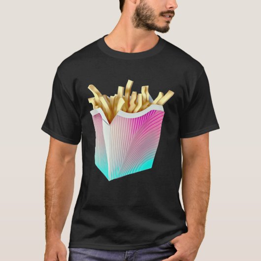 French Fries Vaporwave Retrowave Aesthetic T-shirt (Voorkant)