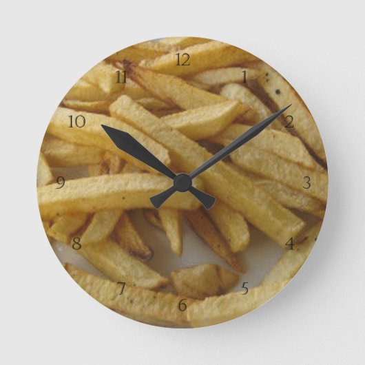 French Fries Wall Clock Ronde Klok (Voorkant)