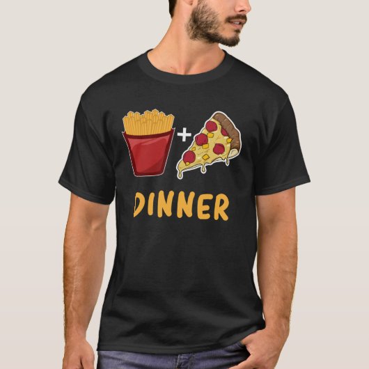 French Fry And Pizza Dinner T-shirt (Voorkant)