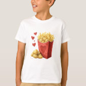 French fry carton with heart-shaped potatoes t-shirt (Voorkant)