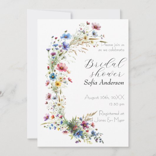 French Garden Party Bloem Uitnodiging (Voorkant)