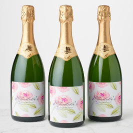 French Garden Party Bridal Shower Sparkling Wijnetiket