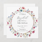 French Garden Party flower Invitation Kaart (Voorkant / Achterkant)