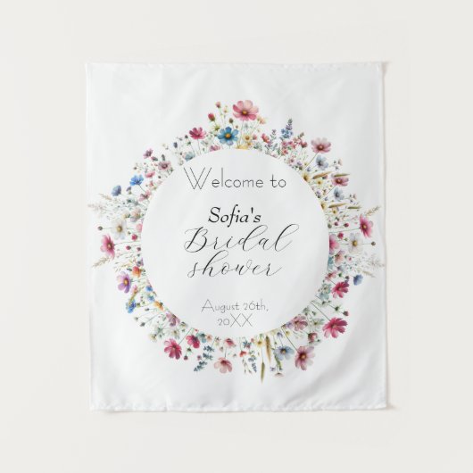 French Garden Party flower Invitation Wandkleed (Voorkant)