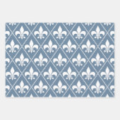 French Grey Fleur de Lis Inpakpapier Vel (Voorkant 2)