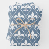 French Grey Fleur de Lis Inpakpapier Vel (In situ)