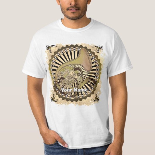 French Hoorn Wervelingen  T-shirt (Voorkant)