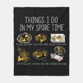 French Horn Big Band Orchestra Instrumentmuziek Fleece Deken (Voorkant)