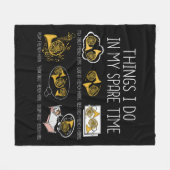 French Horn Big Band Orchestra Instrumentmuziek Fleece Deken (Voorkant (Horizontaal))