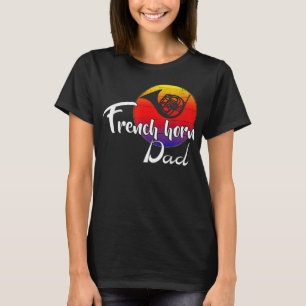 -French Horn Dad Retro Sunset Funny Music G T-shirt