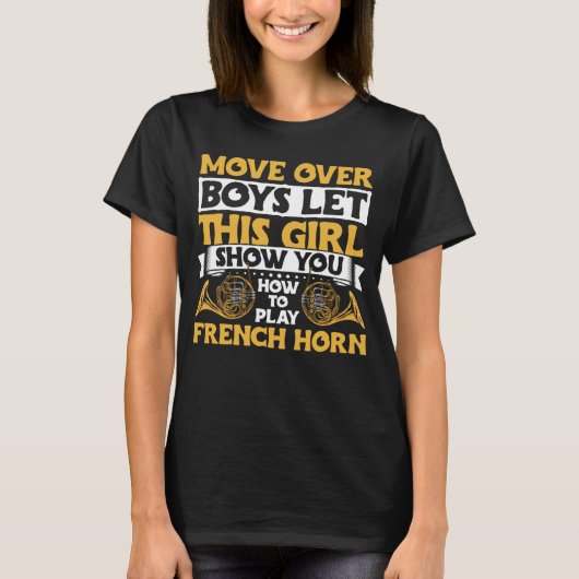 French Horn Player Apparel Instrument Brass Music  T-shirt (Voorkant)