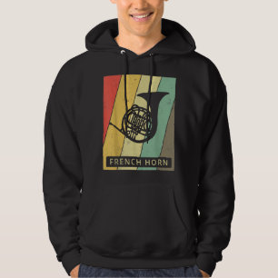-French Horn Player Music Retro146 Hoodie
