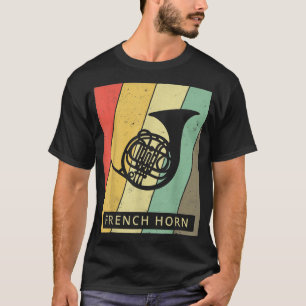-French Horn Player Music Retro146 T-shirt