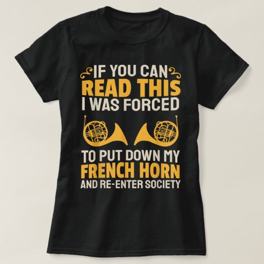 French Horn Player Musician - Marching Band Brass T-shirt (Design voorkant)