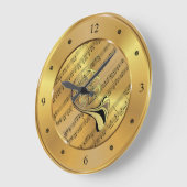 French Horn ~ Sheet Music ~ Gold Background ~ Grote Klok (Hoek)