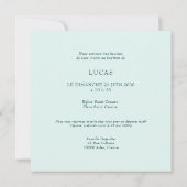 French Hummingbird Baptism Invitation Kaart (Achterkant)