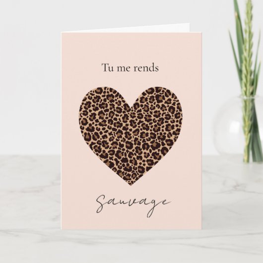 French I'm Wild for You Valentine's Day Card Kaart (Voorkant)