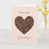 French I'm Wild for You Valentine's Day Card Kaart (Gele Bloem)