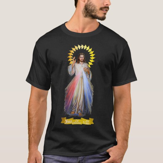 French  Jesus Divine Mercy France Catholic 101  T-shirt (Voorkant)