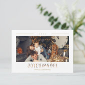 French Joyeux Noël Modern Typography Custom Photo (Staand voorkant)