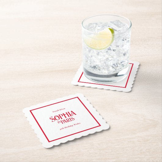 French Kisses & 30th Birthday Wishes Paris Party Kartonnen Onderzetters (Insitu)