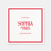 French Kisses & 30th Birthday Wishes Paris Party Servet (Voorkant)