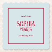 French Kisses & 40th Birthday Wishes Paris Party Kartonnen Onderzetters (Voorkant)