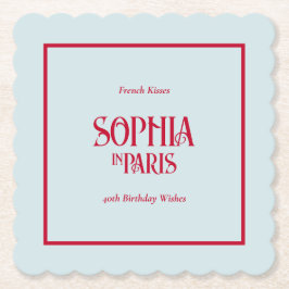 French Kisses & 40th Birthday Wishes Paris Party Kartonnen Onderzetters