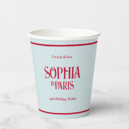 French Kisses & 40th Birthday Wishes Paris Party Papieren Bekers