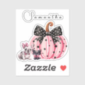 French Kisses Halloween Bulldog Cat quote klein Sticker (Vel)